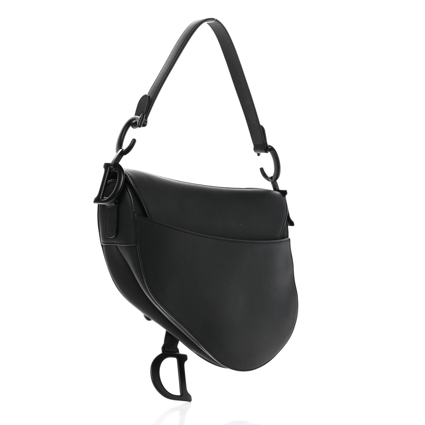 Ultra Matte Calfskin Saddle Bag Black