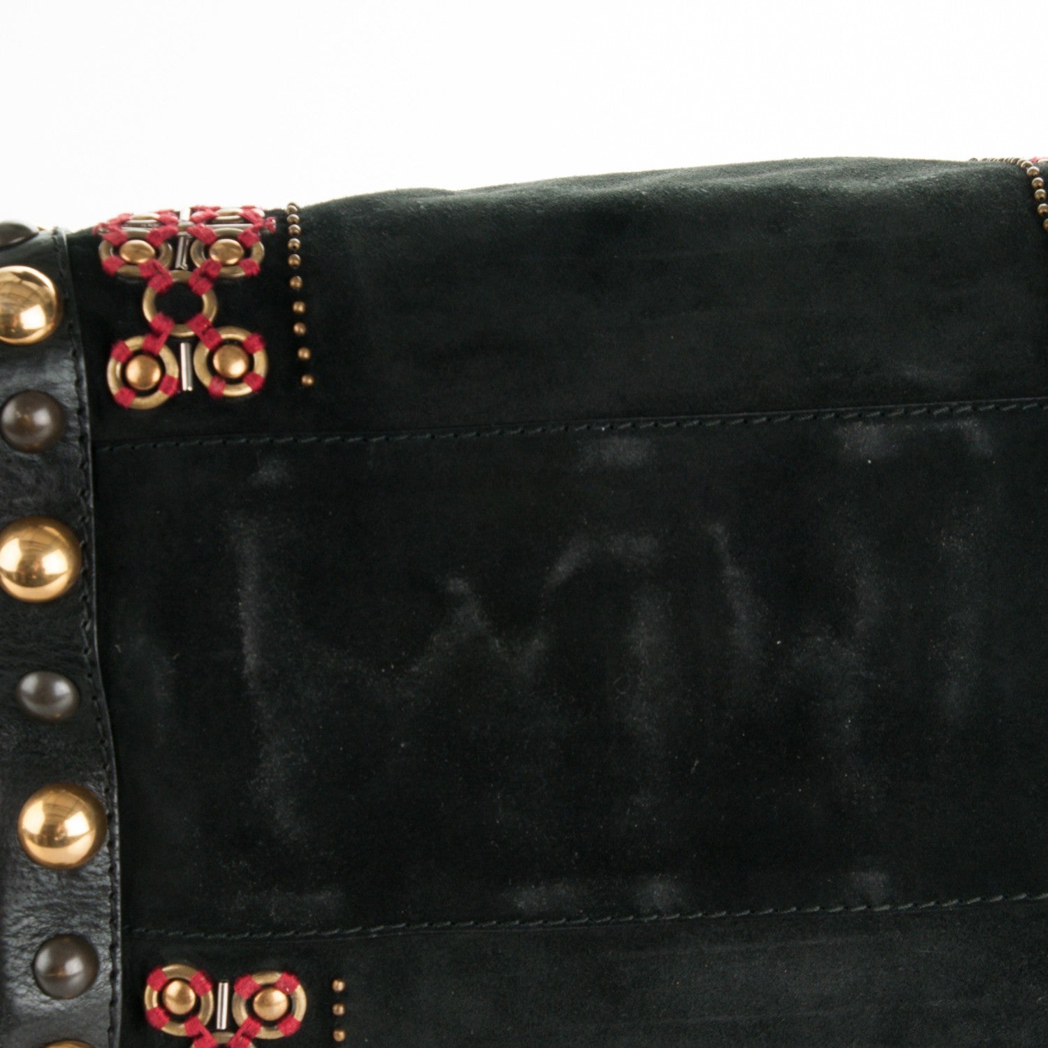 Gucci Suede Calfskin Large Babouska Studded Boston Black 8 of 8
