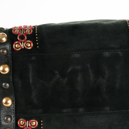 Gucci Suede Calfskin Large Babouska Studded Boston Black 8 of 8