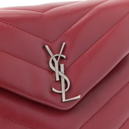 Saint Laurent Calfskin Y Quilted Monogram Toy Loulou Crossbody Bag New Lipstick 10 of 11