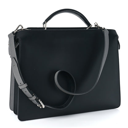 Fendi Cuoio Romano Vitello Cover Monochrome Medium Peekaboo I SEE U Satchel Argilla Black 3 of 8