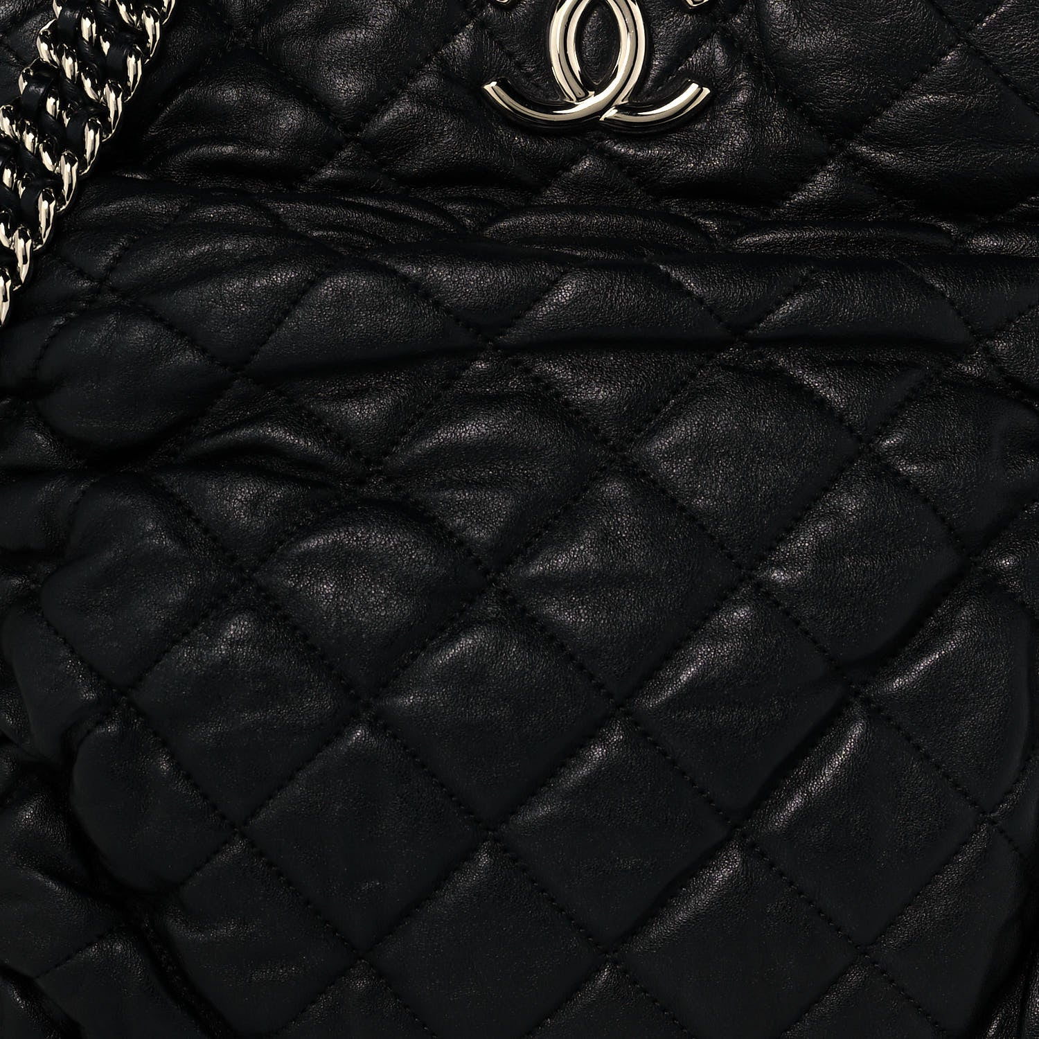 Chanel Washed Lambskin Chain Around Hobo Black 6 of 13