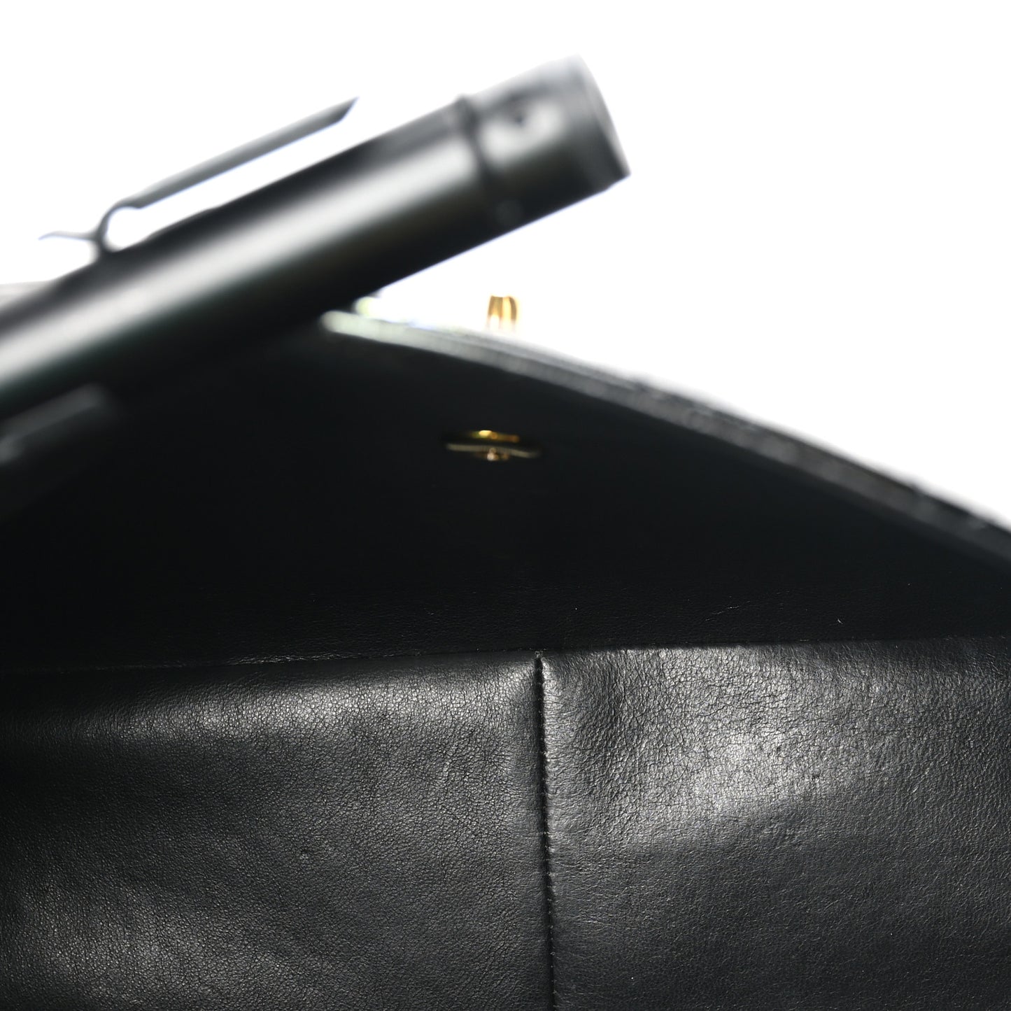 Patent Quilted XL Jumbo Single Flap Black