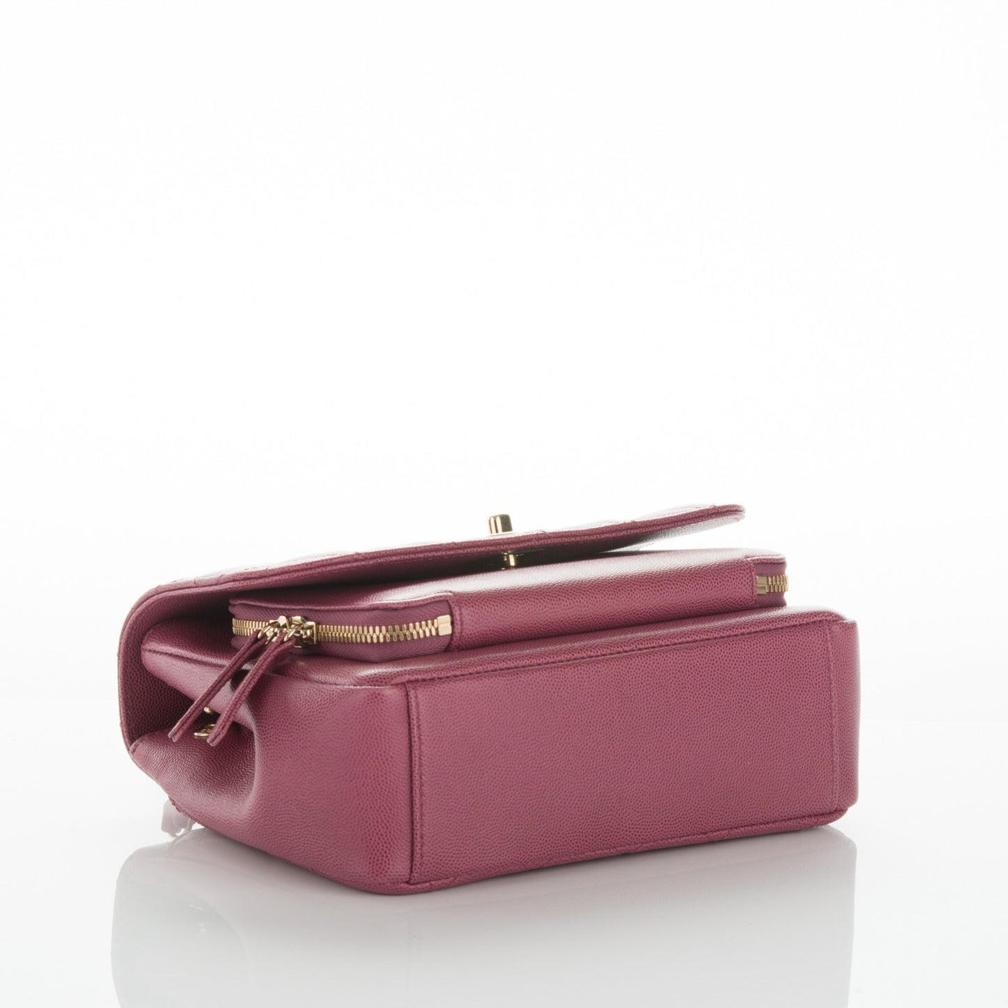 Caviar Quilted Small Business Affinity Flap Dark Pink