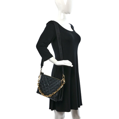 Louis Vuitton Lambskin Embossed Monogram Coussin PM Black 2 of 9