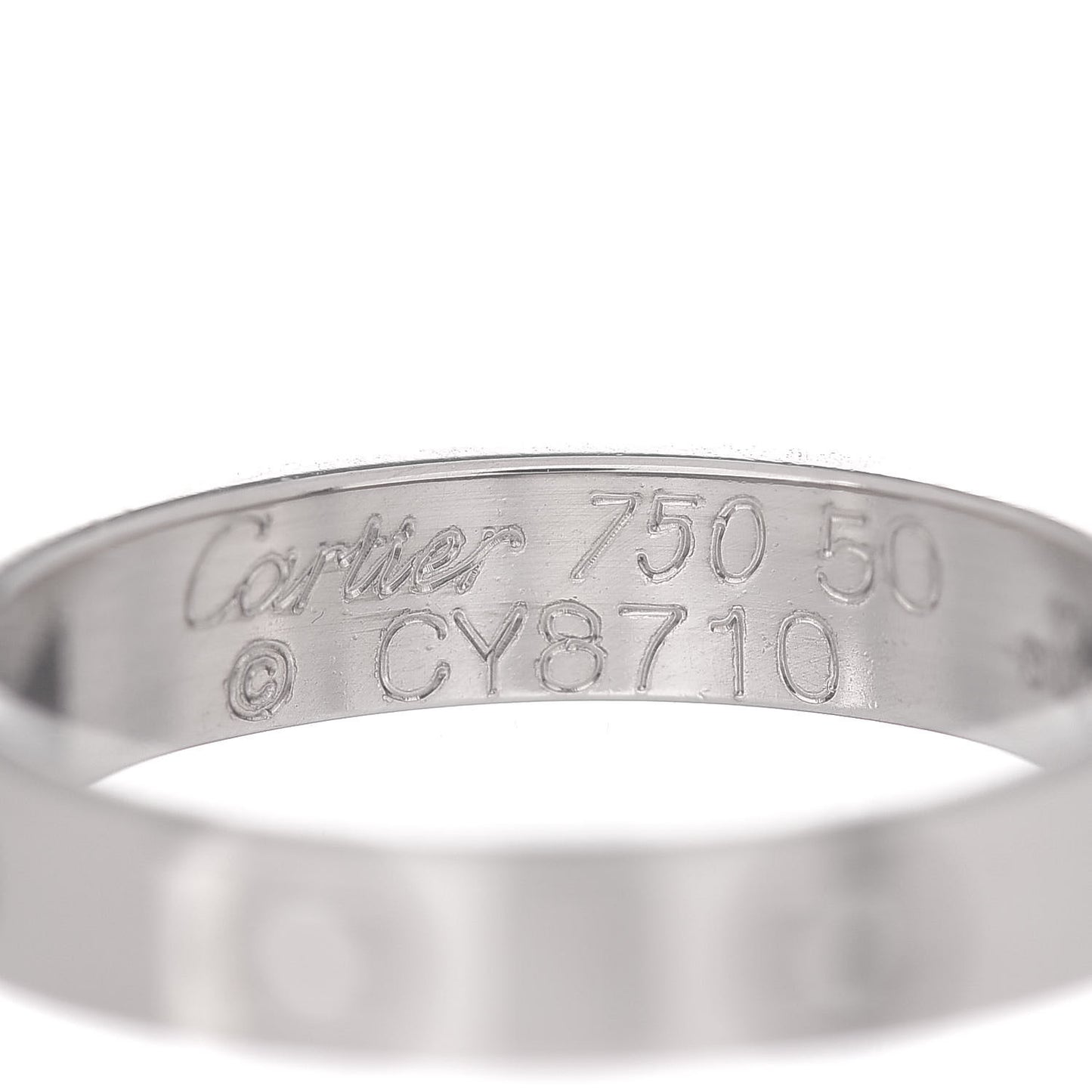18K White Gold 3.5mm LOVE Wedding Band Ring 50 5.25