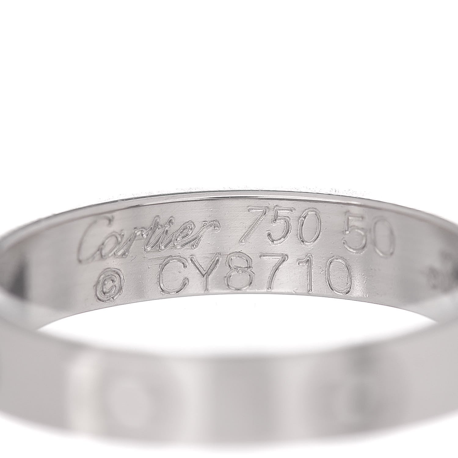 Cartier 18K White Gold 3.5mm LOVE Wedding Band Ring 50 5.25 4 of 4