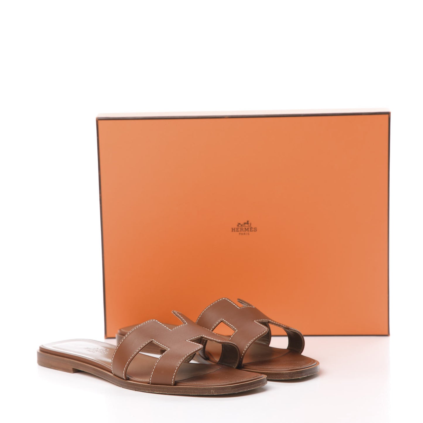 Box Calfskin Oran Sandals 38 Gold