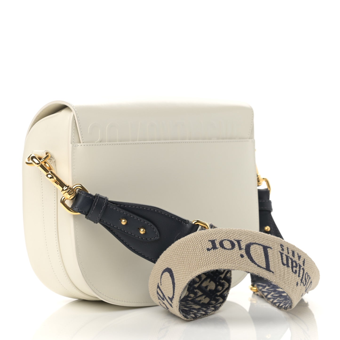 Box Calfskin Large Bobby Flap White