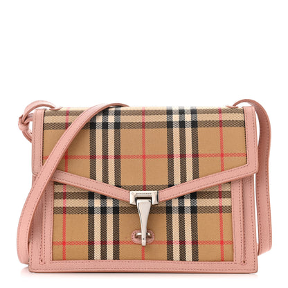 Burberry Grainy Calfskin Vintage Check Small Macken Crossbody Bag Ash Rose 1 of 16