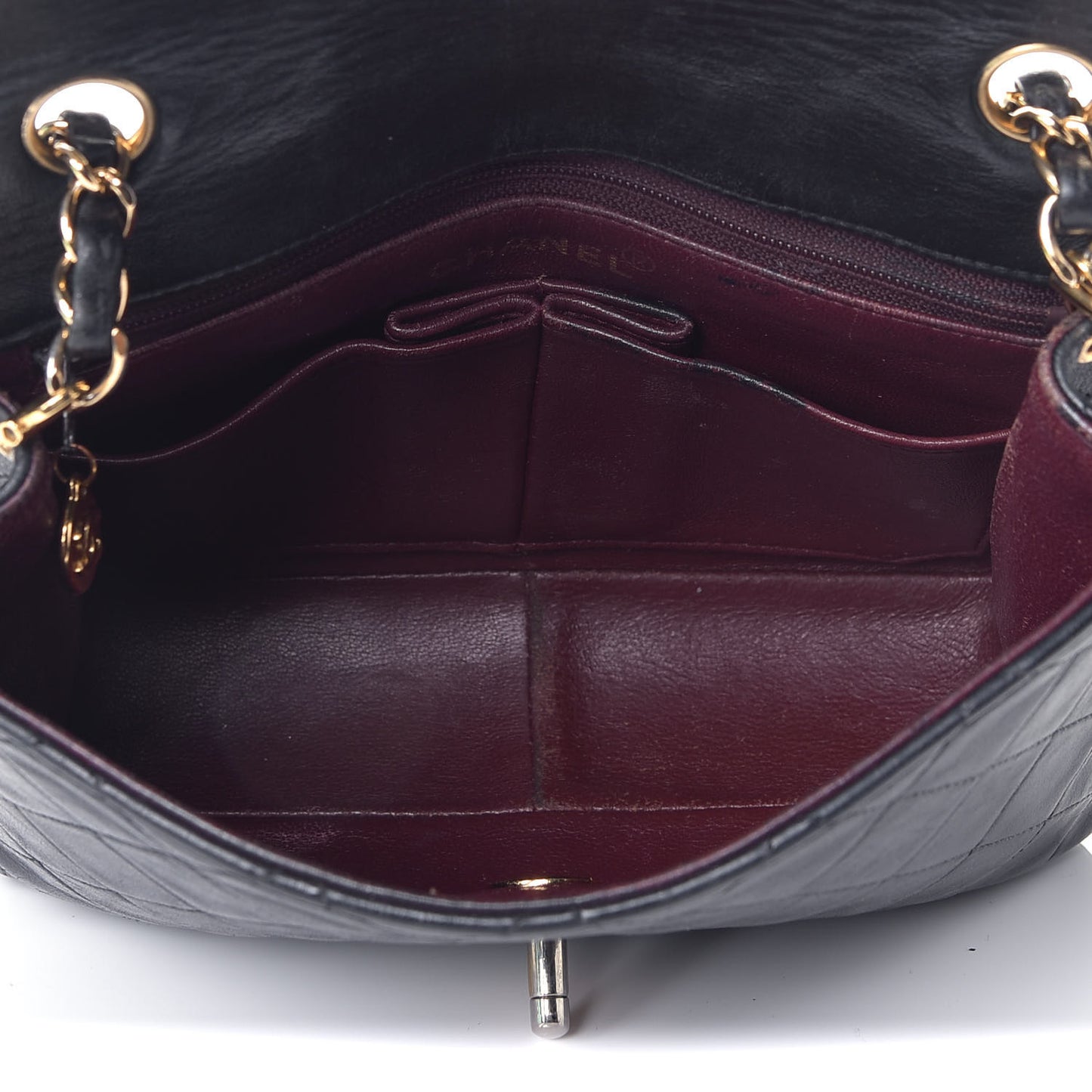 Lambskin Quilted Small Single Flap Black