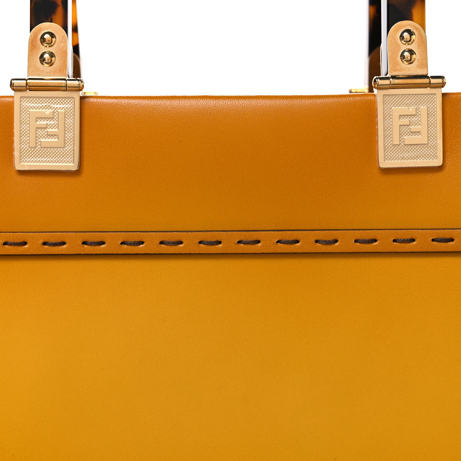 Fendi Vitello King Tamponato Plexiglass Medium Fendi Sunshine Shopper Tote Mimosa 7 of 9
