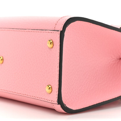 Gucci Textured Dollar Calfskin Web Mini Diana Tote Bag Wild Rose Black 9 of 19