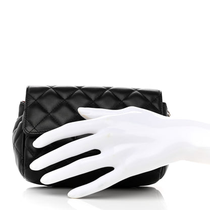 Chanel Lambskin Quilted Flap Cosmetic Case Black 2 of 9