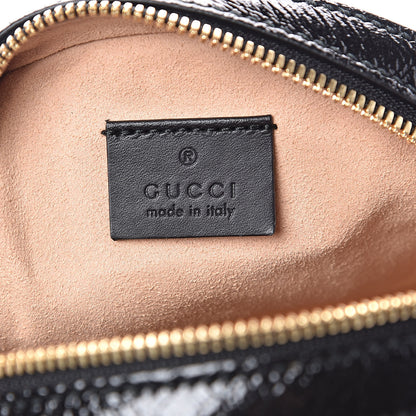 Gucci Suede Patent Web Mini Ophidia Round Shoulder Bag Black 6 of 10