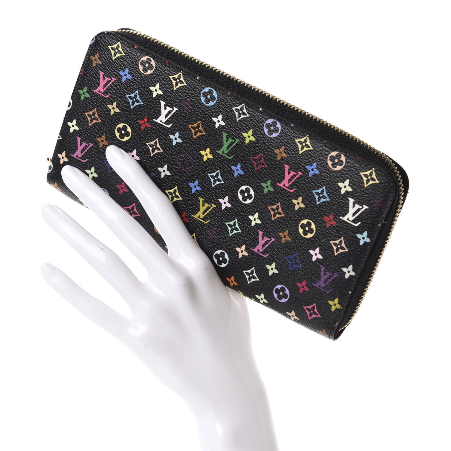 Louis Vuitton Monogram Multicolor Zippy Wallet Black Grenade 2 of 8