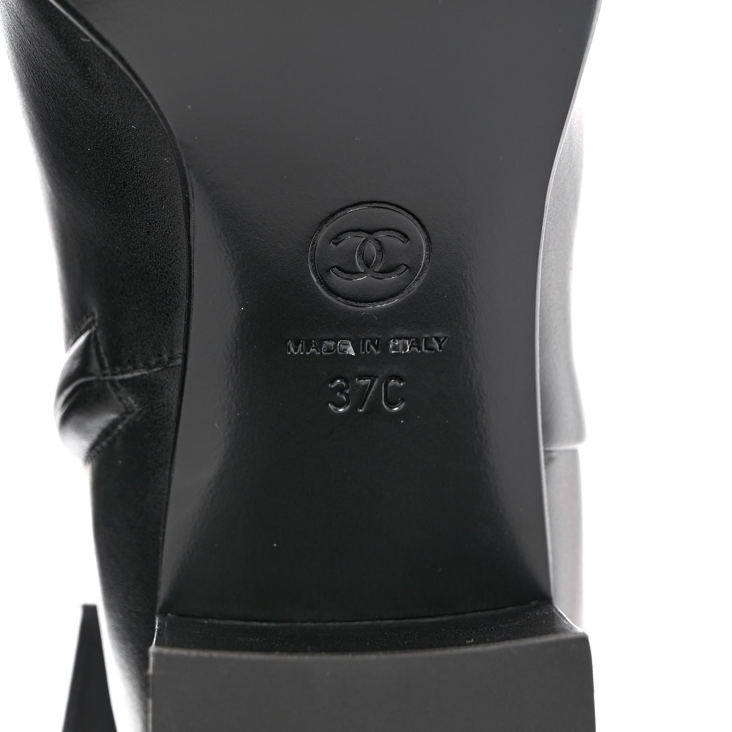 Chanel Calfskin CC Ankle Boots 37 Black 6 of 10