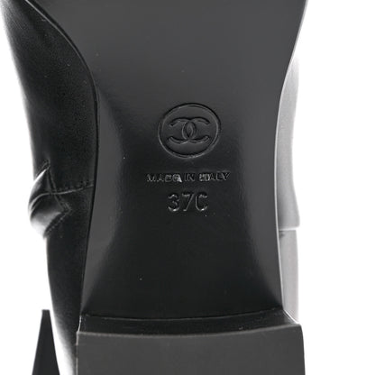 Chanel Calfskin CC Ankle Boots 37 Black 6 of 10