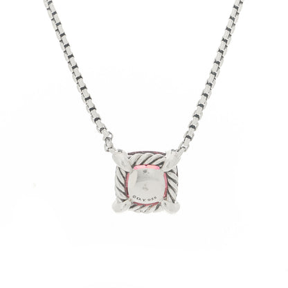 David Yurman Sterling Silver Diamond Rhodolite Garnet 9mm Petite Chatelaine Pendant Necklace 5 of 5