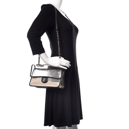 Chanel Lambskin PVC Medium Coco Sand Flap Black 2 of 10