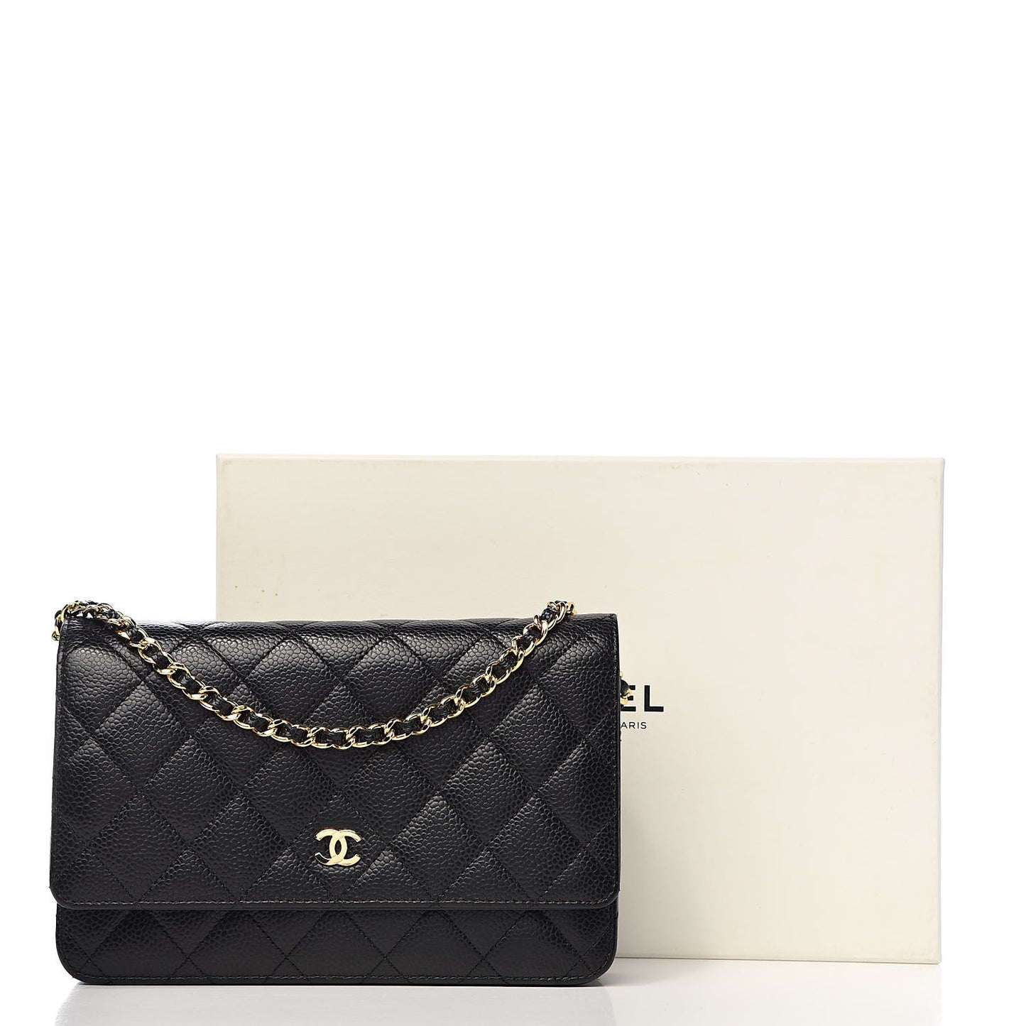 Caviar Quilted Wallet On Chain WOC Black