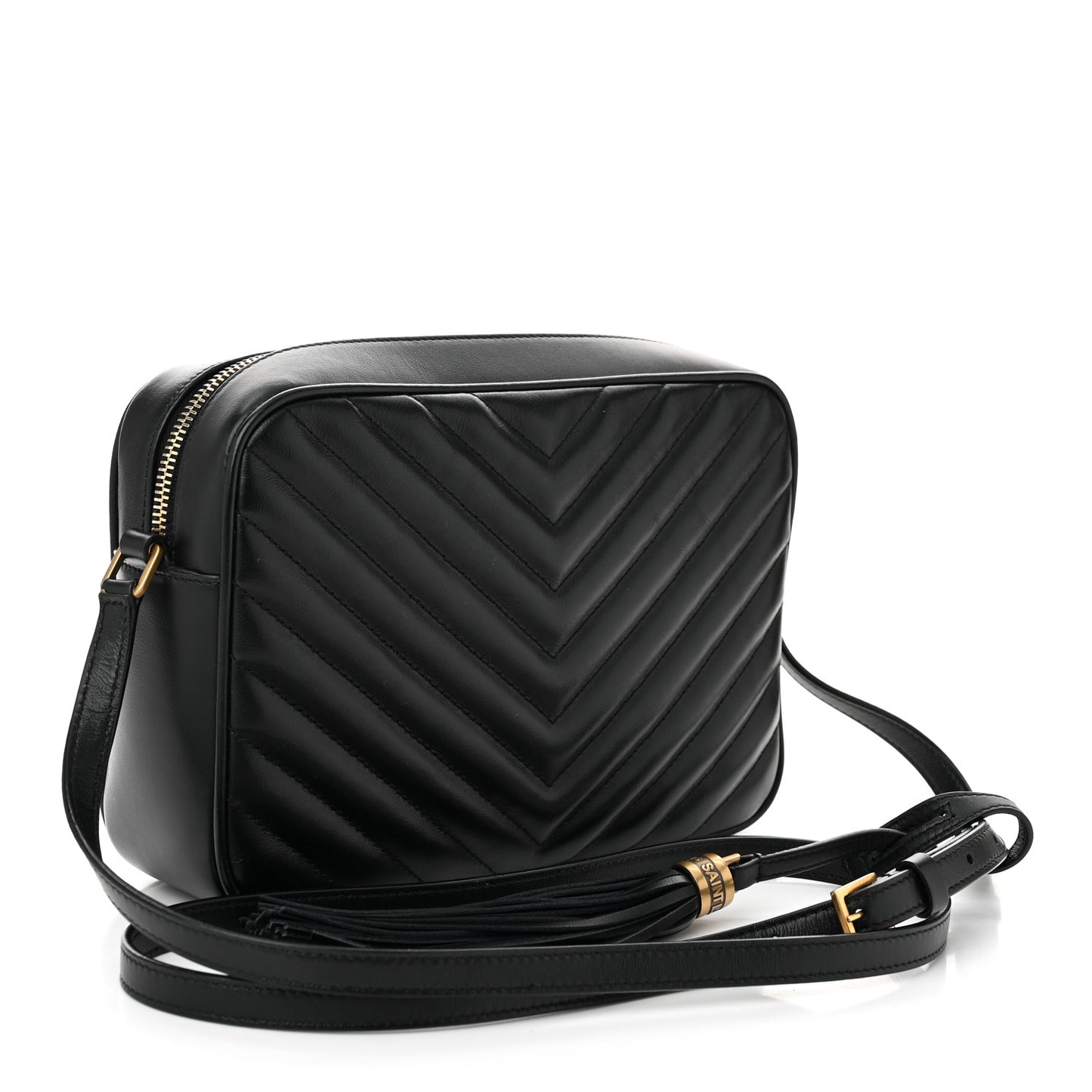 Calfskin Matelasse Monogram Lou Camera Bag Black