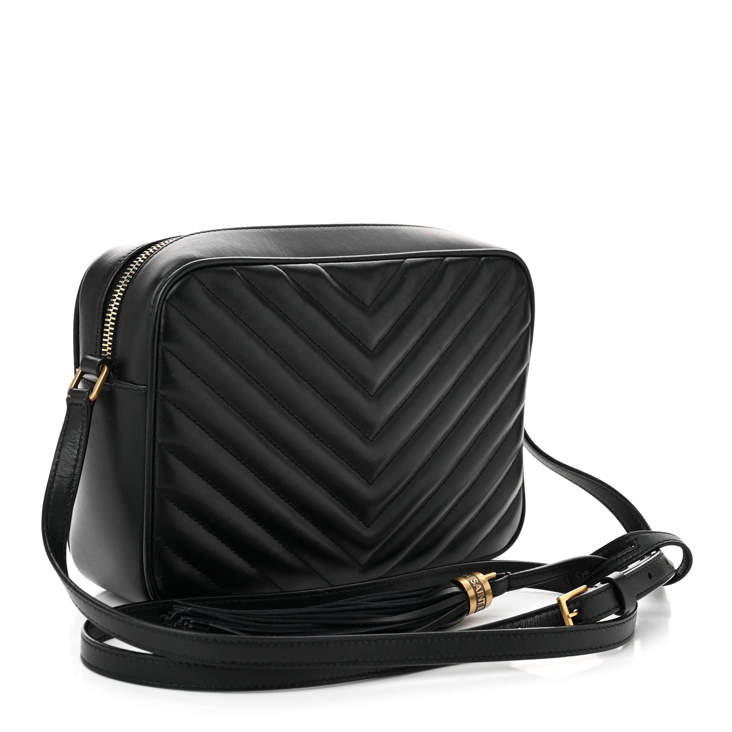 Saint Laurent Calfskin Matelasse Monogram Lou Camera Bag Black 3 of 10