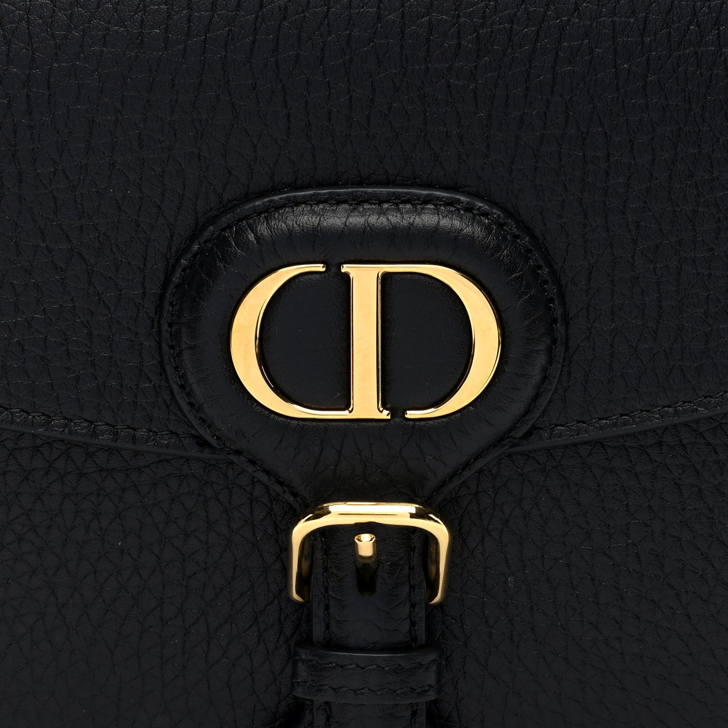 Grained Calfskin Medium Bobby Flap Black