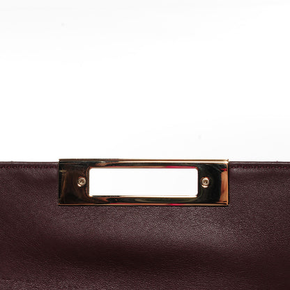 Chanel Patent Quilted Golden Class Wallet on Chain WOC Burgundy 5 of 9