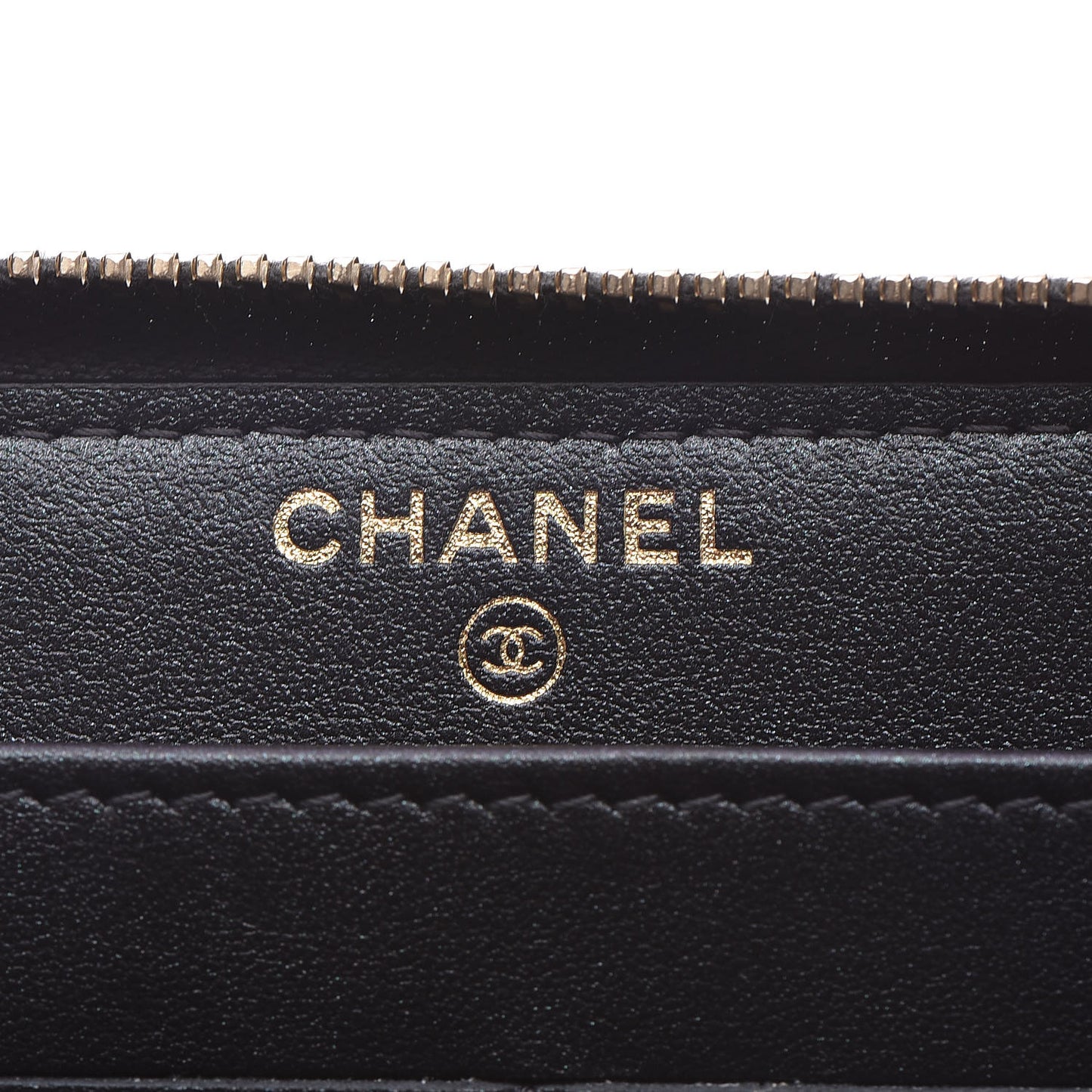 Iridescent Caviar Quilted Long Zip Around Wallet Black