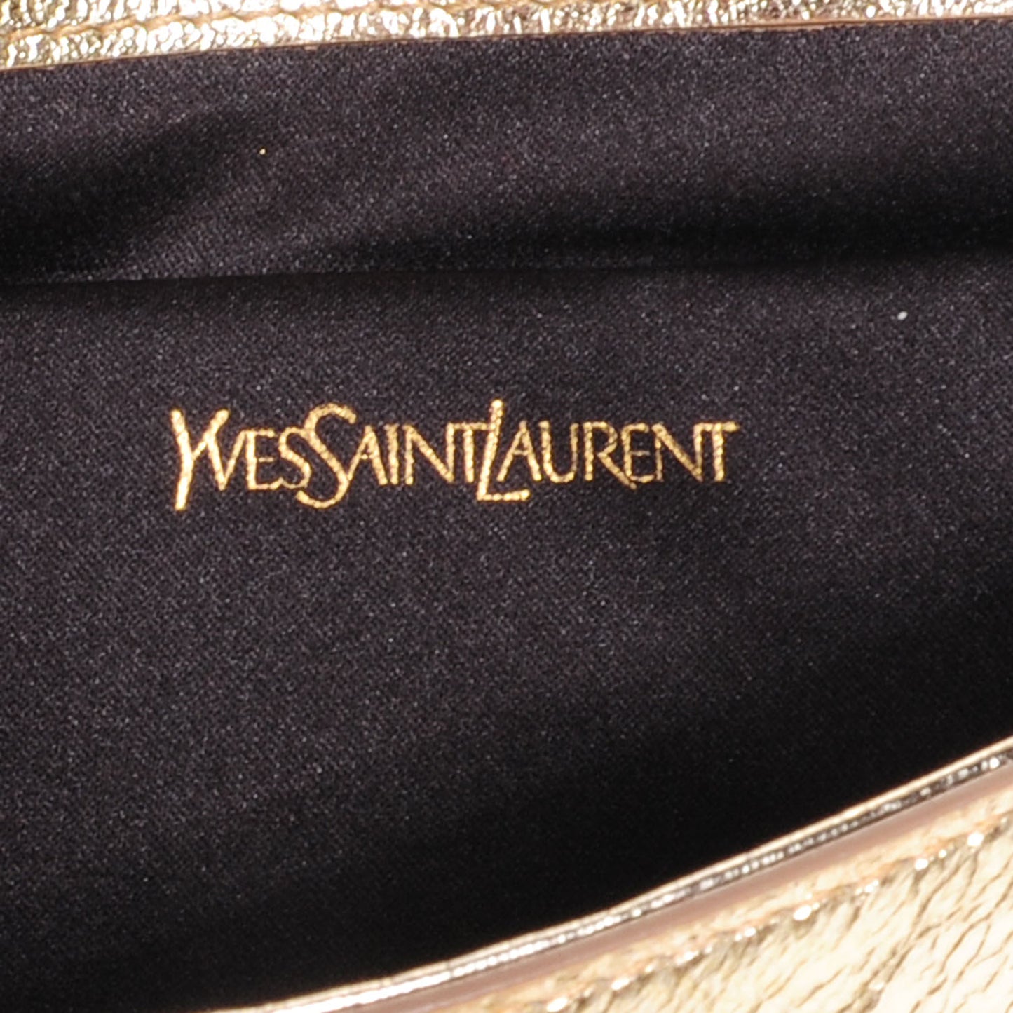 Metallic Leather Large Belle De Jour Clutch Gold