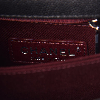 Chanel Caviar Chevron Quilted Mini Coco Handle Flap Black 6 of 10