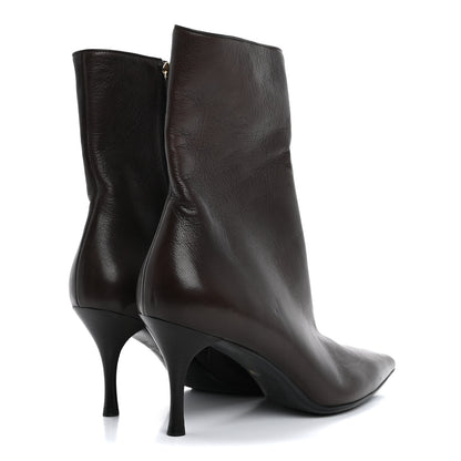 Gucci Grained Calfskin Pointed Toe Bootie 10 Brown 5 of 12