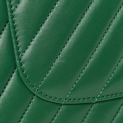 Chanel Lambskin Chevron Quilted Small Trendy CC Dual Handle Flap Bag Green 14 of 14