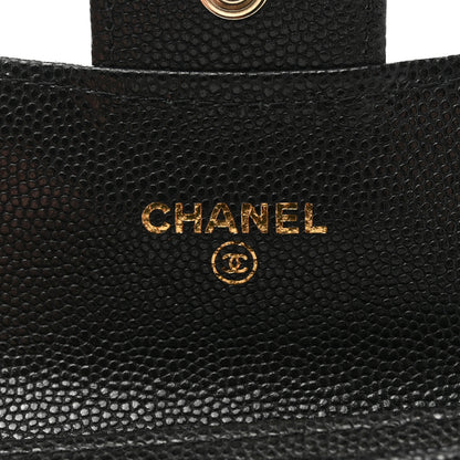 Chanel Caviar Quilted Flap Card Holder Wallet Black 6 of 9