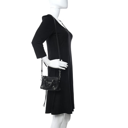 Balenciaga Chevre Silver Metallic Edge Hardware Nano City Black 2 of 10