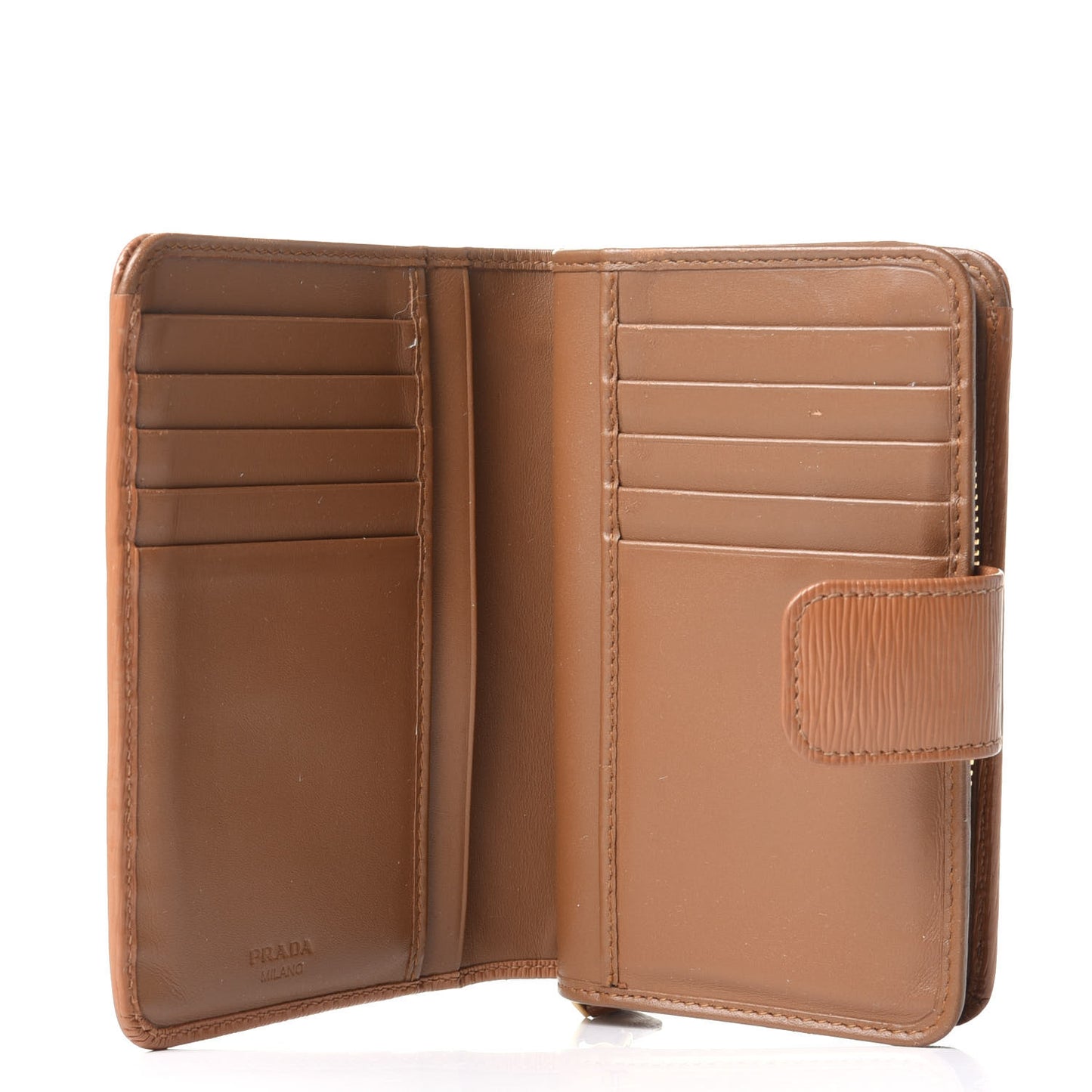 Vitello Move Bi-Color Compact Wallet Caramel