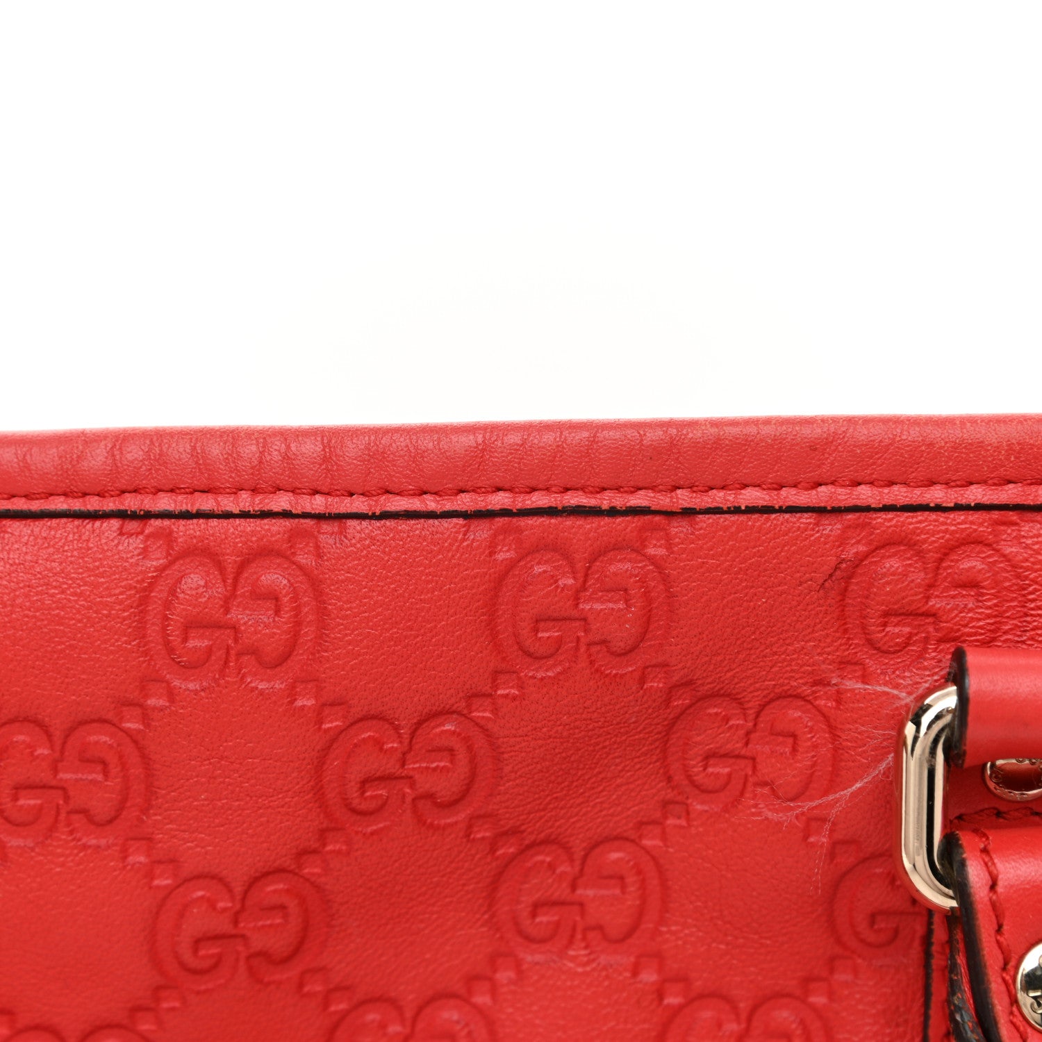 Gucci Guccissima Vitello Tender Large Joy Tote Sporting Red 14 of 18