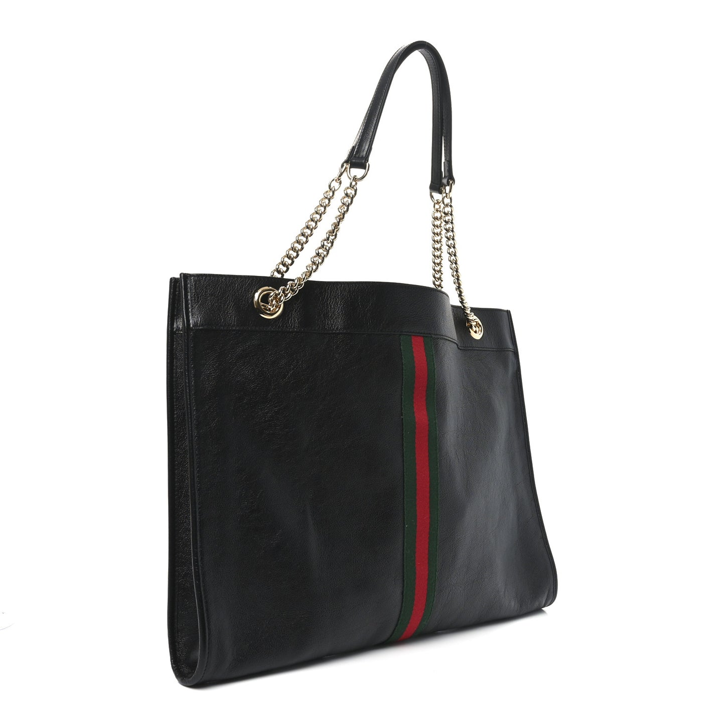 Calfskin Large Rajah Chain Tote Black