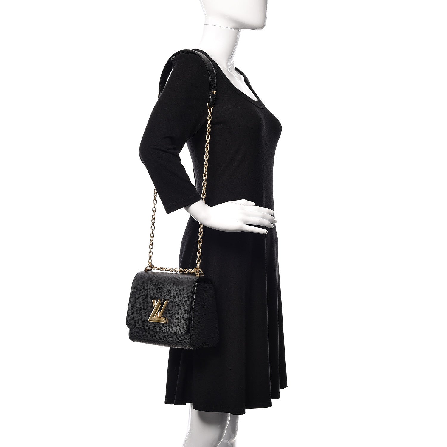 Louis Vuitton Epi Twist Shoulder Bag MM Black 2 of 8