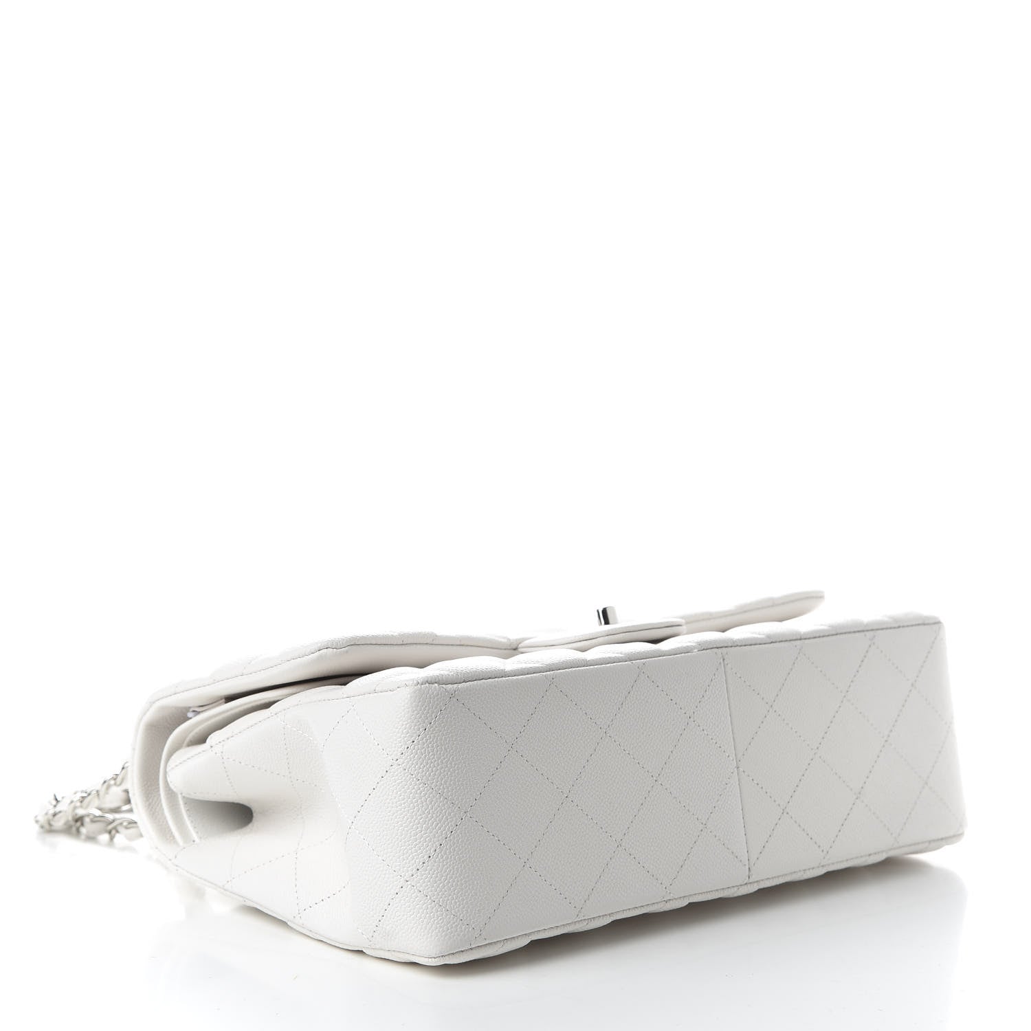 Chanel Caviar Quilted Jumbo Double Flap White 3 of 10
