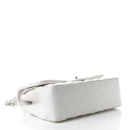 Chanel Caviar Quilted Jumbo Double Flap White 3 of 10