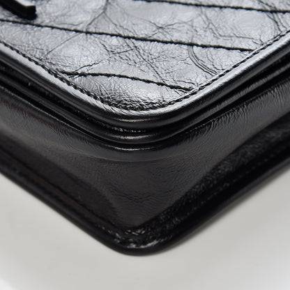 Saint Laurent Crinkled Calfskin Matelasse Monogram Niki Chain Wallet Black 6 of 9