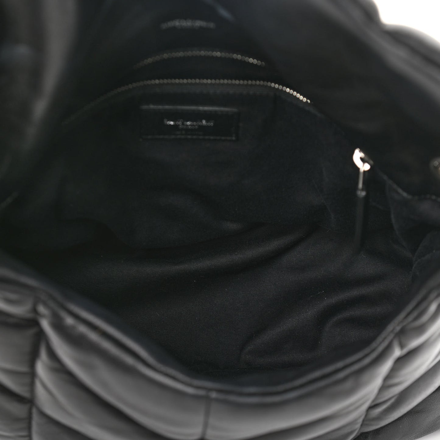 Lambskin Quilted Medium Loulou Puffer Monogram Chain Satchel Black