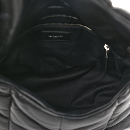 Saint Laurent Lambskin Quilted Medium Loulou Puffer Monogram Chain Satchel Black 5 of 13