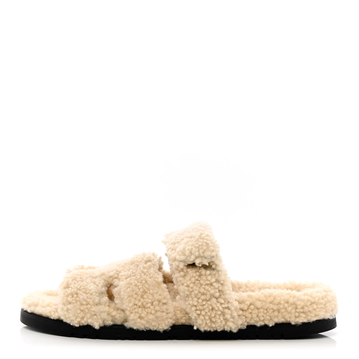 Hermes Woolskin Womens Chypre Sandals 39 Ecru 1 of 10