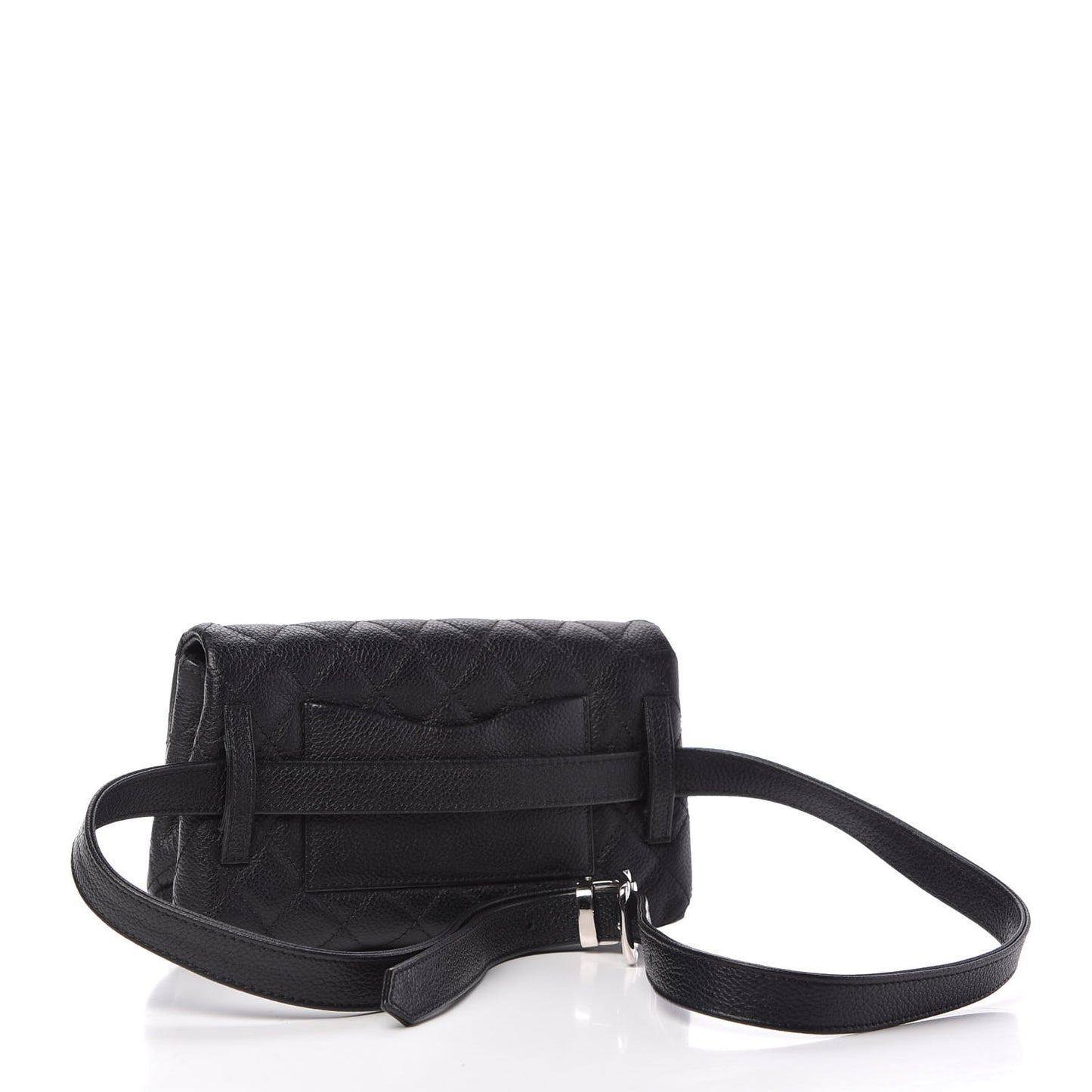 Grained Calfskin Quilted 2.55 Reissue Flap Belt Bag Clutch Black