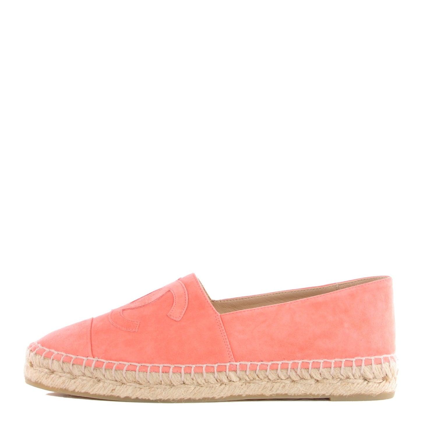 Suede Lambskin CC Espadrilles 38 Pink