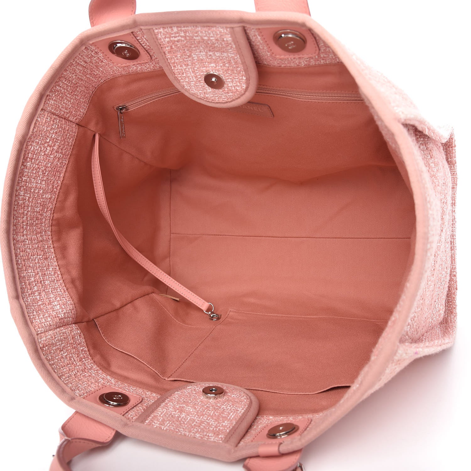 Chanel Straw Lurex Medium Deauville Tote Pink 5 of 10