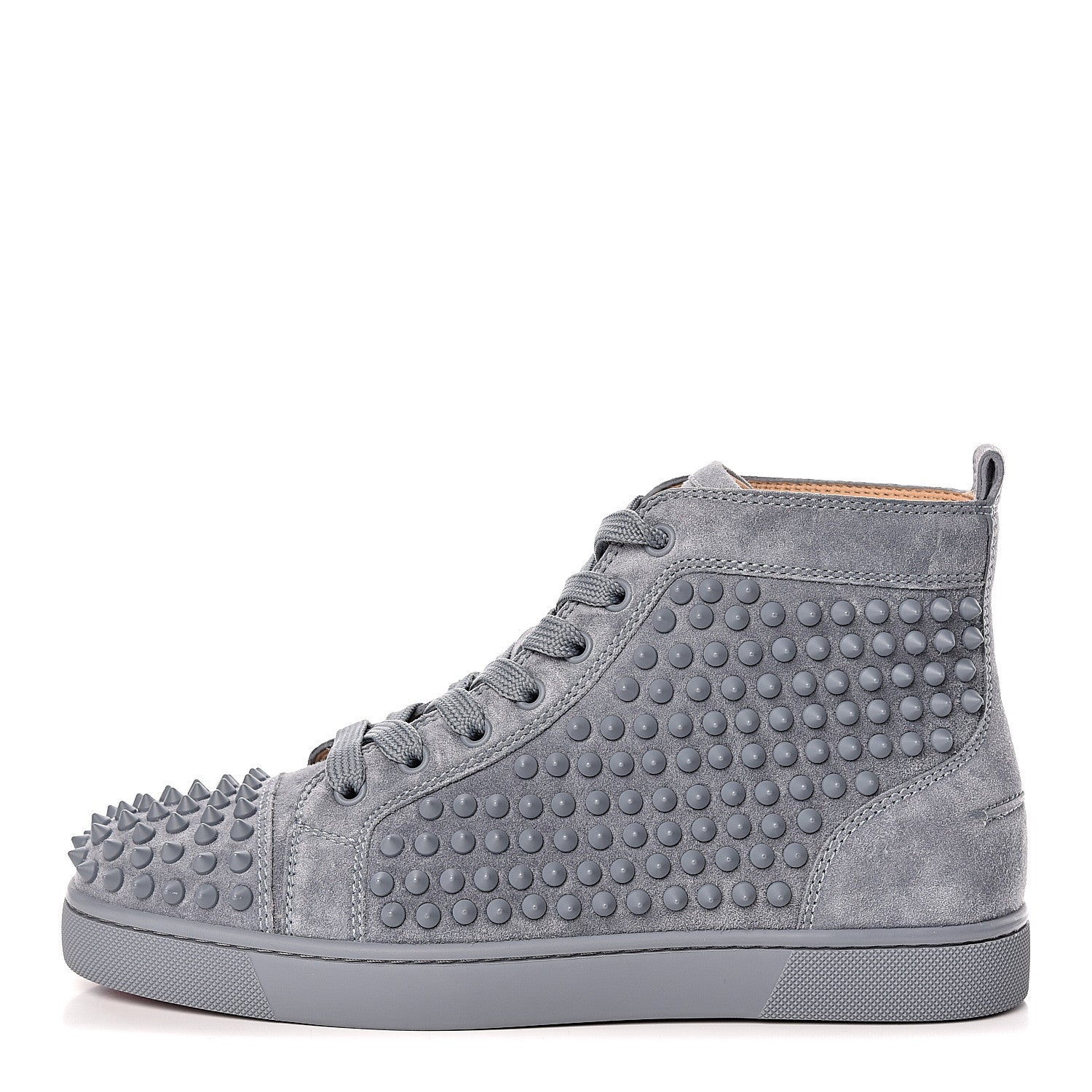 Christian Louboutin Veau Velours Mens Louis Spikes Flat Sneakers 39 Squale 1 of 9